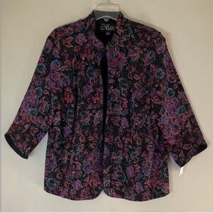 Alex Evenings Sparkling Multicolor Floral Jacket. 3X. NWT. $149!